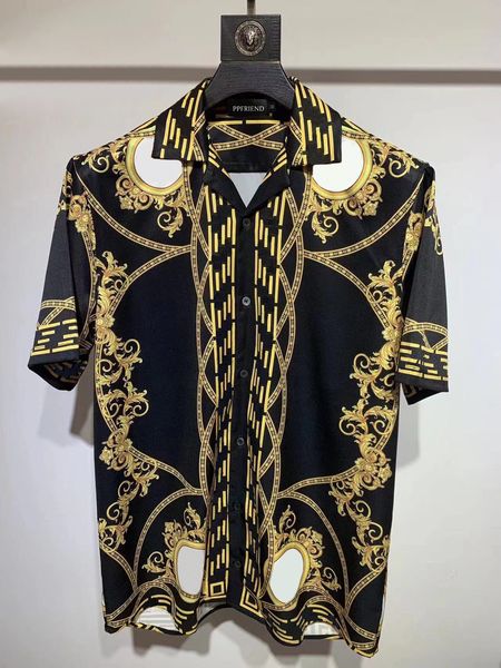 

mens designer shirts brand clothing men shorts sleeve dress shirt hip hop style cotton 104124, White;black