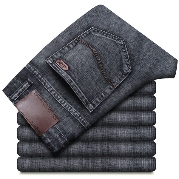 

mens jeans mens jeans spring autumn mens smart jeans men classic jeans business fashion straight regular blue stretch denim trousers 230406