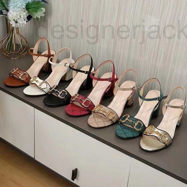 

sandals designer classic high heeled sandals shoes party 100% leather women dan shoe heels suede lady metal belt buckle thick heel woman sho, Black