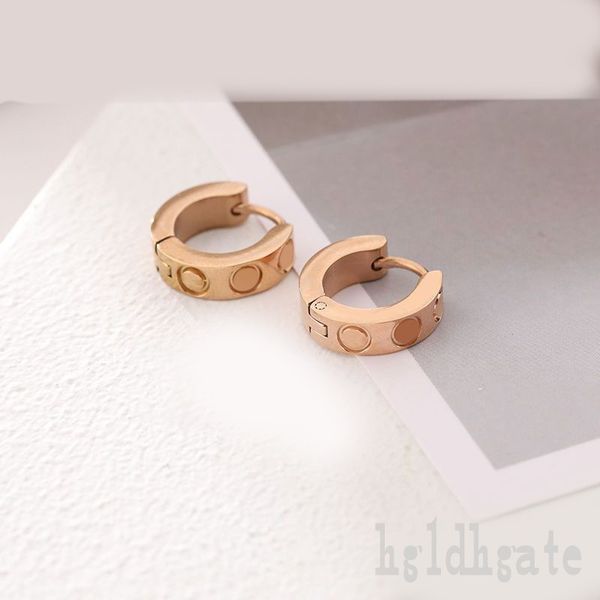 

rose gold color stud designer earing rhinestone unique popular simple lovers diamond earring party metal iced out ohrringe jewellery women e, Golden;silver