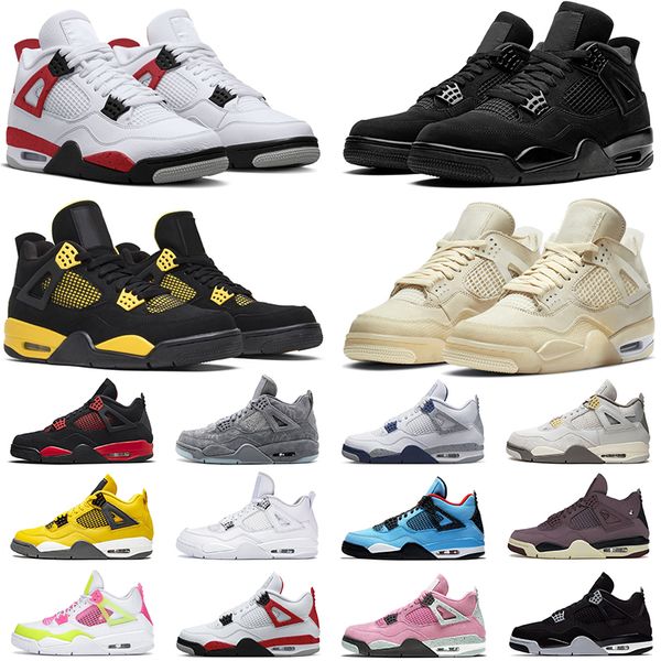 

jumpman 4 4s mens basketball shoes pine green military black cat canvas red thunder university blue thunder pink cactus jack men women train
