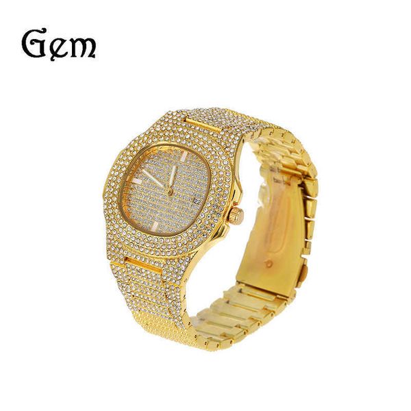 

personalized diamond-studded hip-hop watches fashion large dial men's watches 0506-111, Slivery;brown