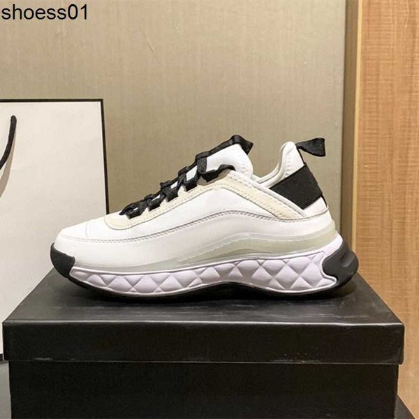 

channel genuine leather dad's shoes for women 2023 new high rise casual small white shoes versatile thick sole air cushioned sports sho, Black