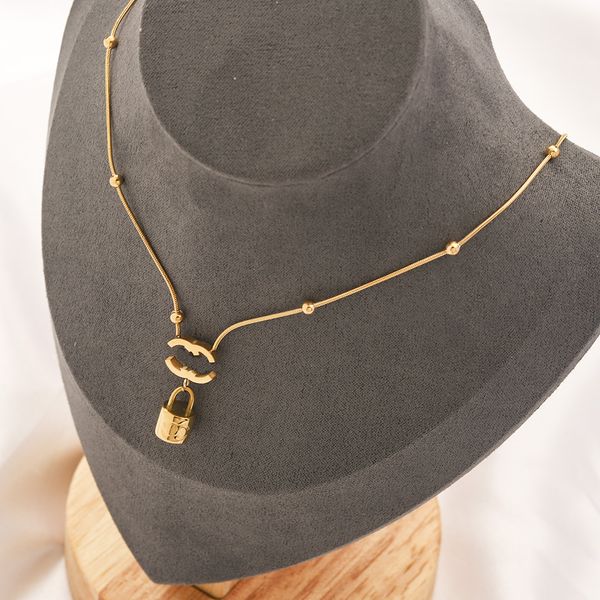 

designer lock necklace charm luxury jewelry pendant necklace women's romantic party gift long chain spring new jewelry 18k gold necklac, Silver