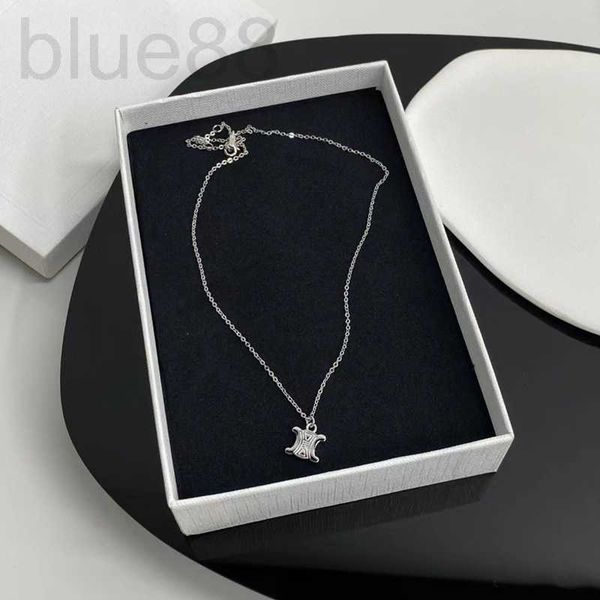 

strands, strings designer cei2022 summer new triumphal arch silver three-dimensional pendant necklace female minority design sense ins colla, Black