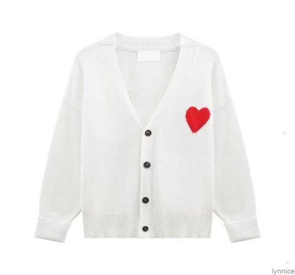 

fashionable paris designer men's sweater amis de coeur macaron love jacquard cardigan for men and women 6nov, White;black