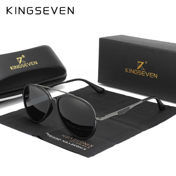 

sunglasses kingseven 2022 brand classic pilot polarized sunglasses men's driving male sun glasses eyewear uv blocking oculos n7936 w040, White;black