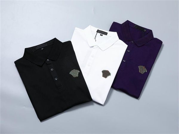 

2023 designer stripe polo shirt t-shirt colorful head polo bee fragmented flower men's high street fashion polo luxury t-shirt, White;black