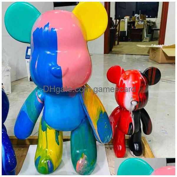

Diy Blocks Painting Violence Bear Bearbricks Manual Fluid Creative Home Room Decoration Hand Made Doll Figurine Toys Gift T220730 Drop Dhwgq bricks