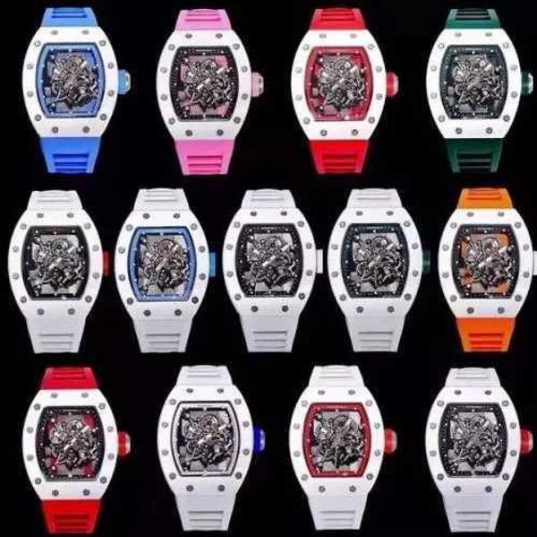 

luxury milles richards women's watch business leisure rm35-02 white ceramic tape 055 men's watch rm011-03 ayw ztp8, Slivery;black