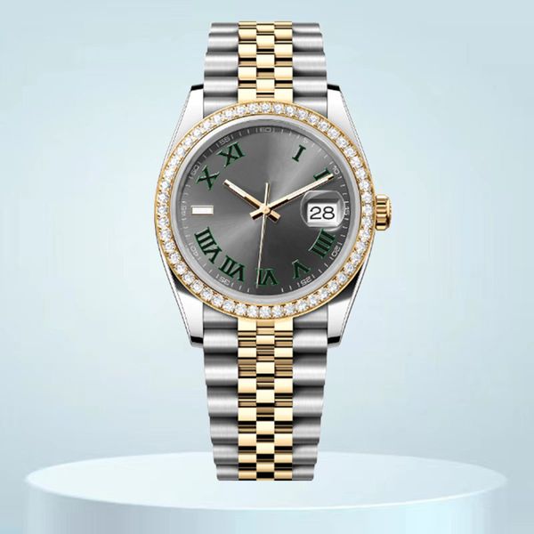 

watch luxury womens watches couple diamond watch 8215 Movement relojes date 36mm 41mm Sapphire Glass Waterproof Roman numeral dial 904L Stainless Steel Bracele, Sz5