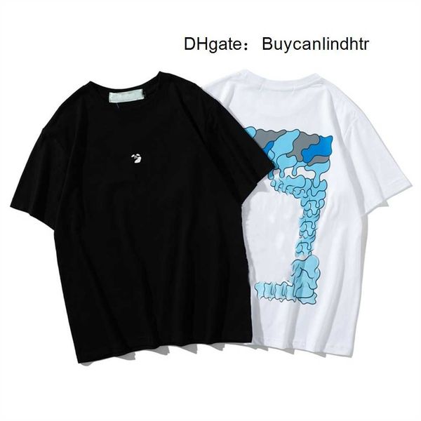 

newchao brand off style white summer t shirts rendering graffiti arrstyle lovers cotton short sleeve t-shirt backing men's shirt yz, White;black