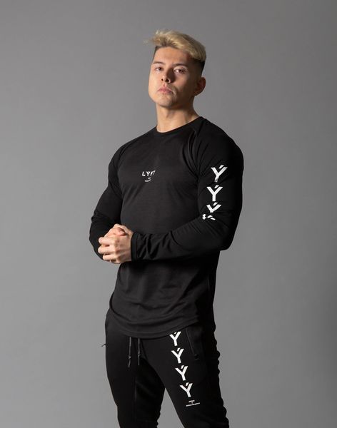 

mens tshirts fitness sport longsleeve tshirt leisure slim style 230407, White;black