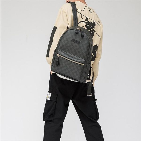 

men backpack leather school bag fashion waterproof travel casual women book bags male225m