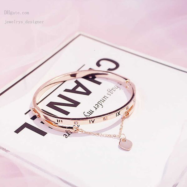 

designer bracelets wholesale- rose gold stainless steel bracelets bangles female heart forever love brand charm bracelet for women famous je, Golden;silver