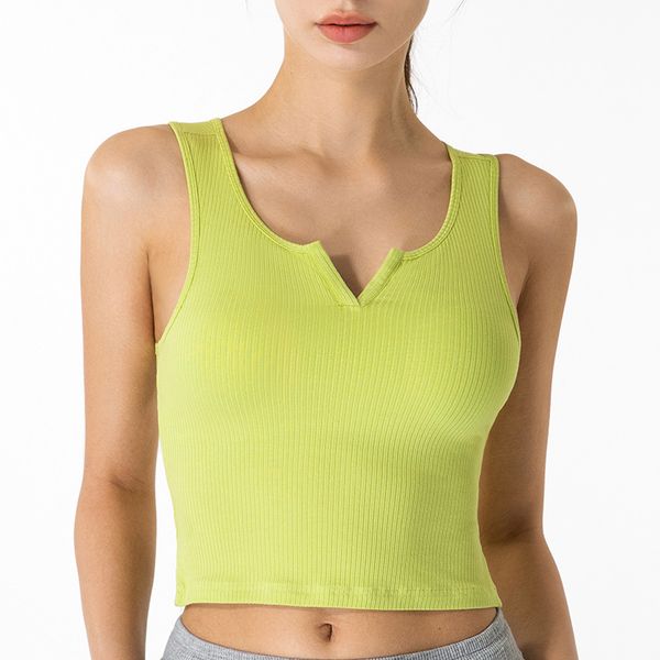 

ll women yoga sport bra crop bodycon tank for v neck fitness bras girl high elasticity sport tank underwear running gym ds-225