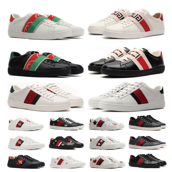 

leather designer mens womens casual shoes bee ace sneakers low shoe with box sports tiger embroidered red green red black stripes suitable s