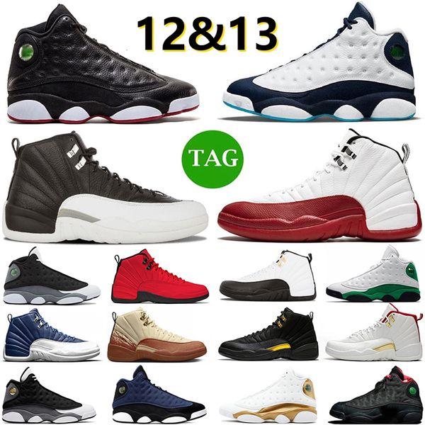 

12 jumpman 13 men basketball shoes 13s playoffs black flint brave blue obsidian 12s cherry muslin playoffs utility stealth royalty taxi mens