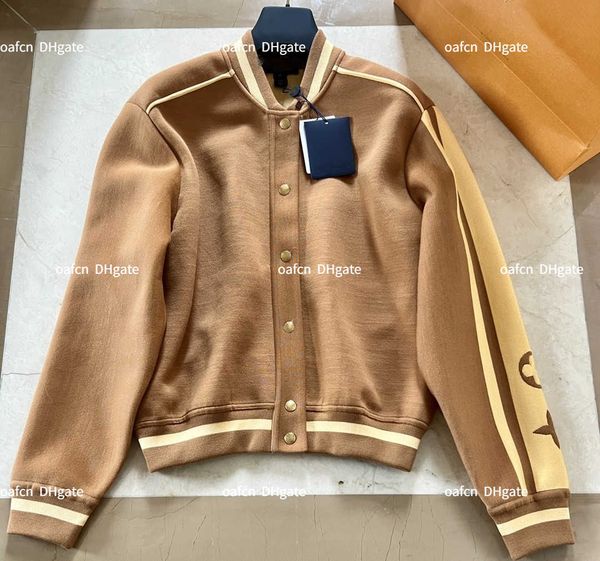 

5a designer women's jacket women's coat lapel panel retro street sports bomber fit customized wool fabric, Black;brown
