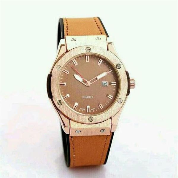 

2021 men casual military sports wristwatch leather strap male fashion quartz watch classic relogio masculino279s, Slivery;brown