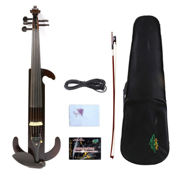 

yinfente 5string electric silent viola 16inch brown case bow nice tone #el9