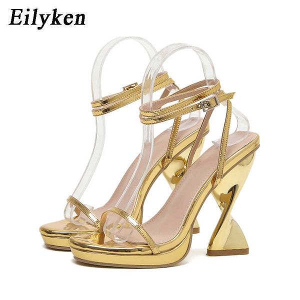 

purple wedding strappy chunky heels fashion peep toe ankle buckle strap platform sandals summer women shoes 230306, Black