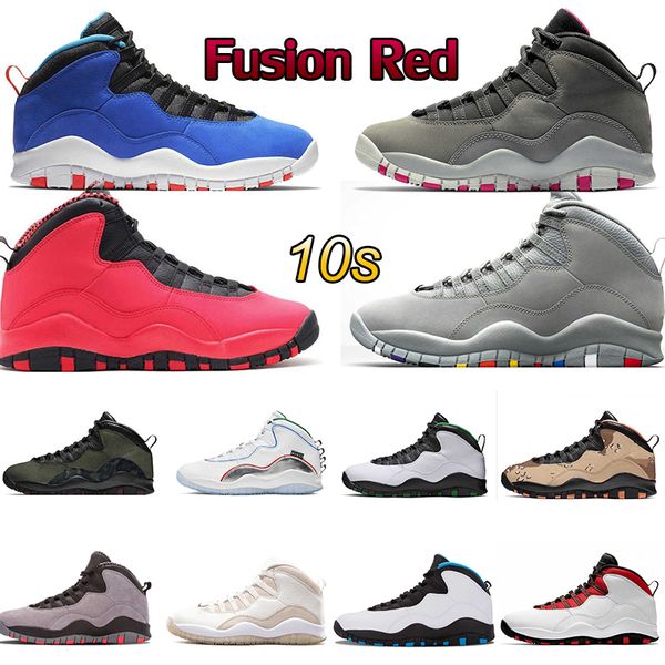 

10s mens basketball shoes fusion red cool grey huarache light dark smoke grey desert camo powder blue mens trainers, Black