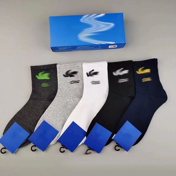 

designer socks letter sports classic men short striped women casual cotton for mens and womens random color qxawi, Black