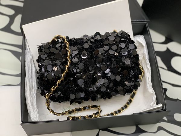 

new shiny bead chain small square bag fashionable and elegant one shoulder crossbody bag women's mobile phone bag tide
