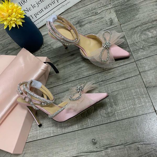 

pink satin pumps crystals embellished rhinestone bowie evening shoes stiletto heels sandals women heeled luxury designers ankle strap dress, Black