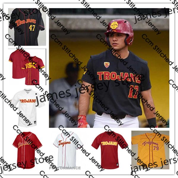 

2022 ncaa custom usc trojans baseball jersey 25 mark 25 mcgwire 21 mark prior 37 tom seaver 51 randy johnson 34 barry zito 5 roy smalley 8 f, Black
