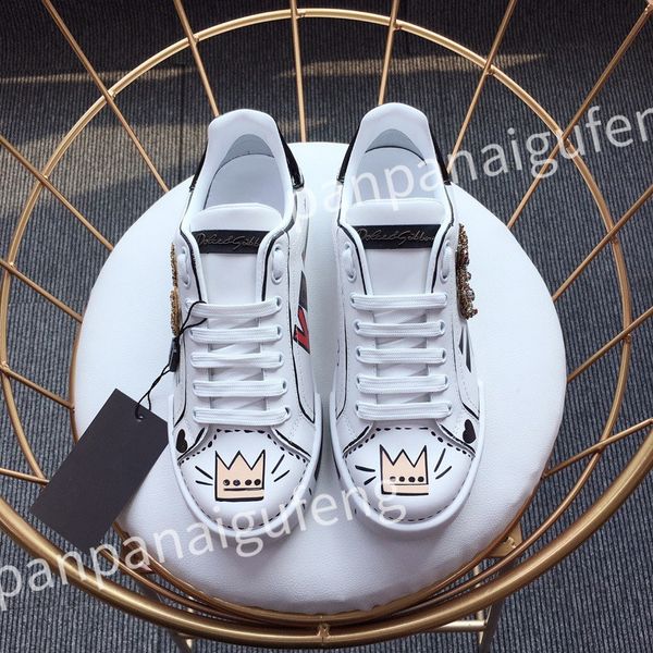 

2023 new luxury calfskin womens sneakers shoes leather trainers famous comfort outdoor trainers men's casual walking, Black