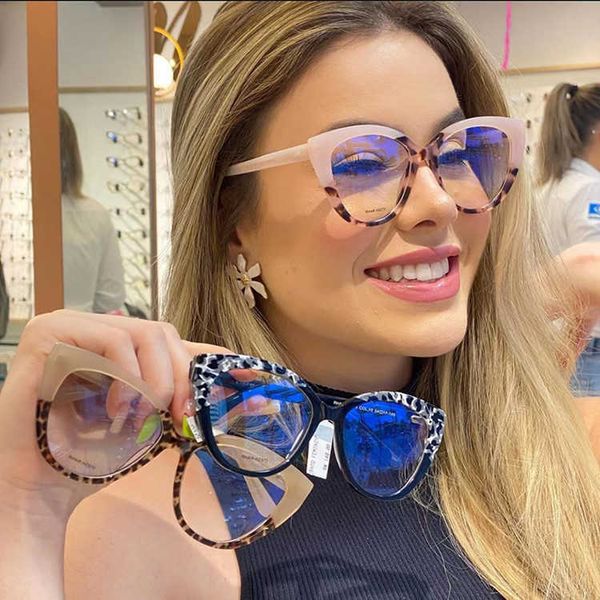 

sunglasses 2023 anti blue light blocking women's square glasses frame fashion radiation protection eyeglasses transparent eyewear oculo, White;black