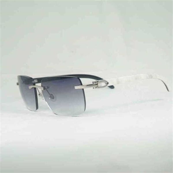

2023 designer glasses new natural wood sunglasses men black white buffalo horn vintage rimless square glasses culos gafas accessories b 01, White;black