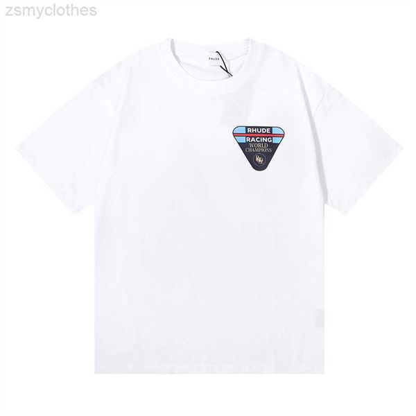 

men's t-shirts rhude commemorative fashion sells class double yarn cotton casual short-sleeved t-shirts for men and women, White;black