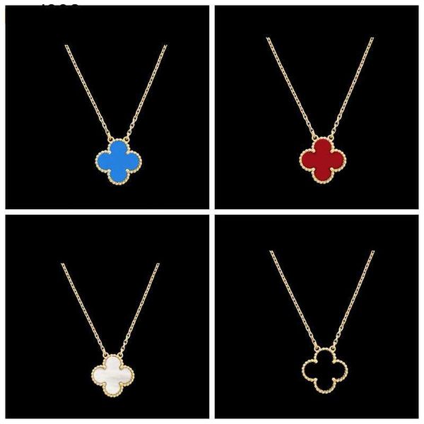 

luxury clover pendant necklace 18k gold stainless steel necklaces jewelry for women gift, Silver
