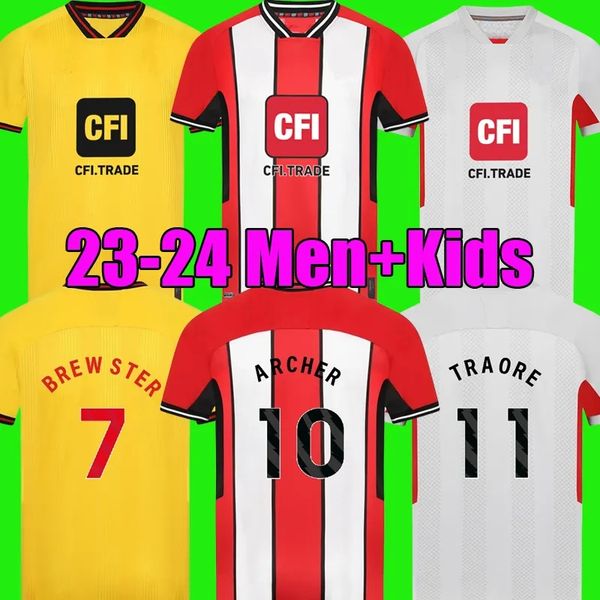 

23 24 SHEFFIELD Home Soccer Jerseys Promotion Kit Sander Berge UNITED John Egan Rhian Brewster Anel Ahmedhodzic Oliver Goalkeeper Kit Kids Football Shirt Jersey, 23 24 home adult + patch