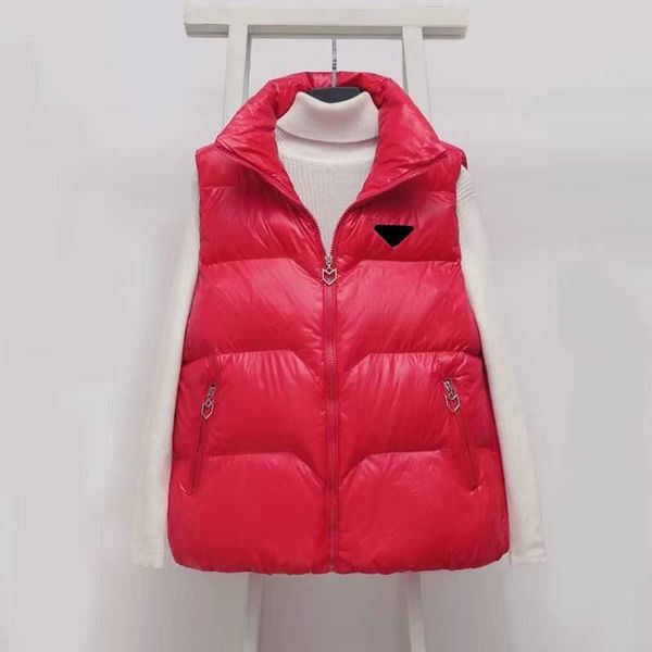 

prad womens vests puffy jacket sleeveless woman jackets designer coat matte slim outwears coats prad down jackets s-2xl, Black