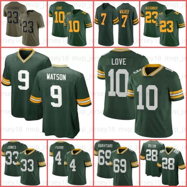 

christian watson aaron love 10 football jersey 23 jaire alexander quay walker aj dillon rashan doubs allen lazard eric stokes randall cobb j, Black;red