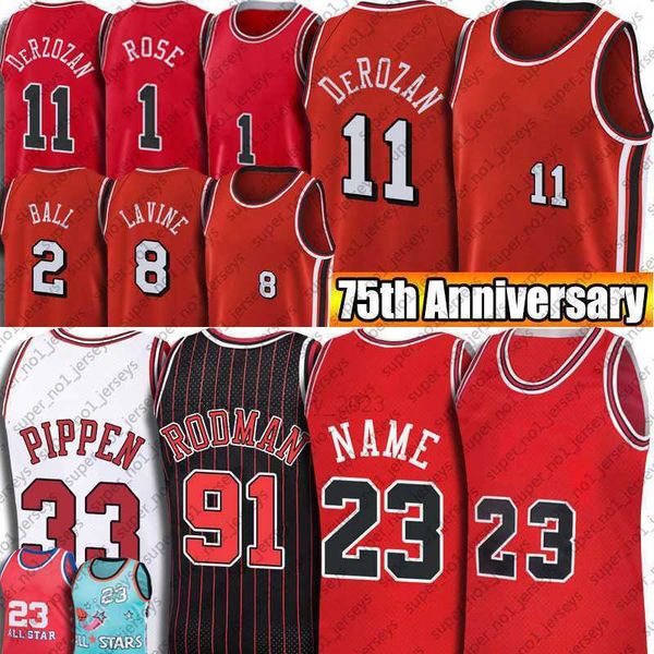 

23 michael demar zach derozan lavine jersey basketball''nba''retro dennis lonzo rodman ball jerseys scottie derrick pipp, Black;red