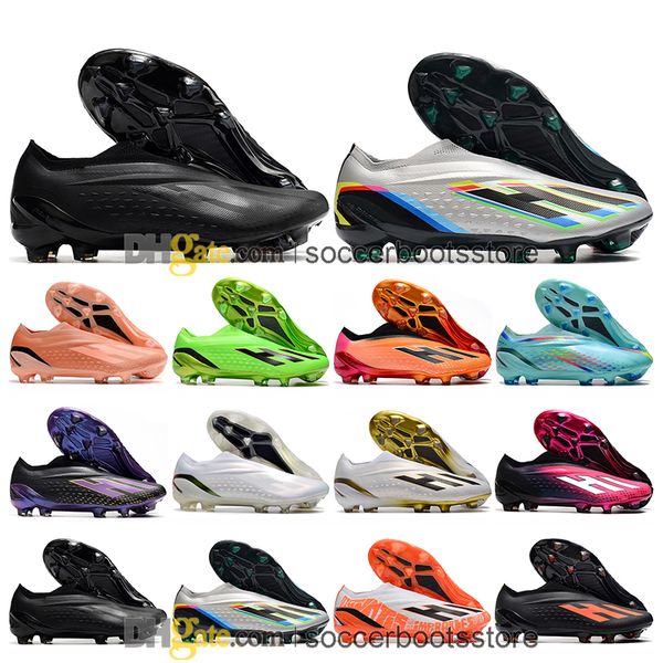 

gift bag football boots x speedportal fg firm ground cleats messis x ghosted speed portal leather laceless soccer shoes outdoor trainers bot, Black
