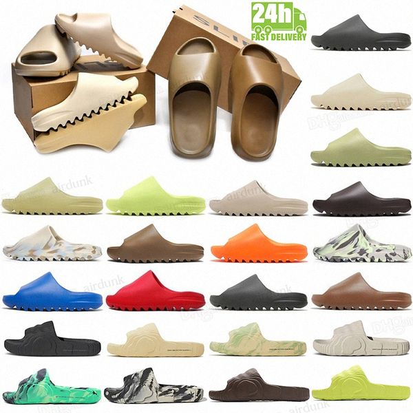 

with box slides designer men woman sandals onyx pure slider slippers sand granite bone white resin clog ochre desert sand beach random sande, Black