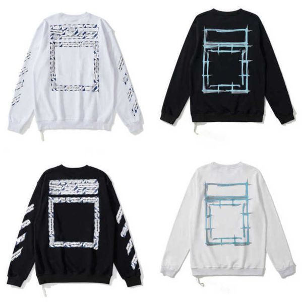 

luxury fashion brand men's sweatshirts offs pullover shirts hoodies designers women sweater men arrow cross letter print hoodie hip hop, Black
