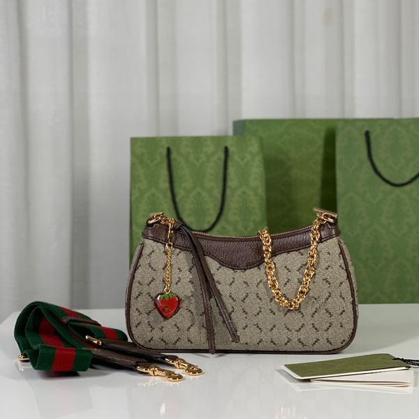 

7a fashion handbag tote series handbag with chain strap and red and blue woven shoulder strap women carry logo niche designer high-end singl