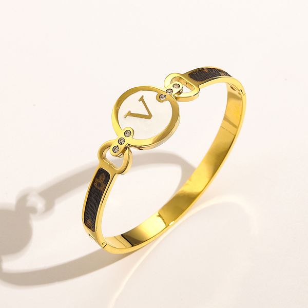 

designer bangle bracelet 18k gold plated love cuff bracelet luxury spring jewelry gift bracelet romantic girl party monogram bangle family f, Black