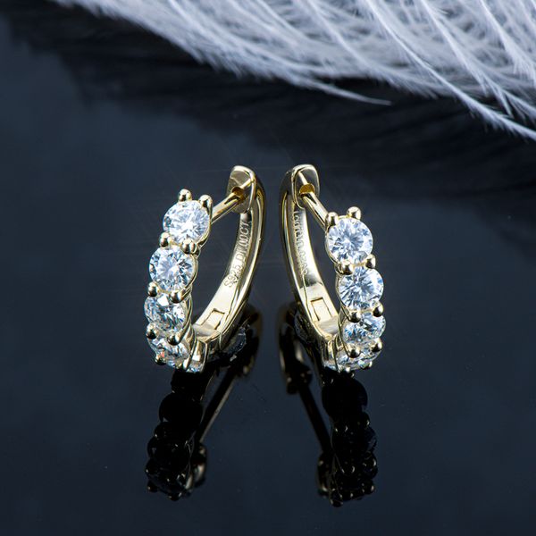 

hoop huggie iogou real d hoops earrings 35mm luxury earring original 100 925 sterling silver for women girl fine jewelry 230406, Golden;silver