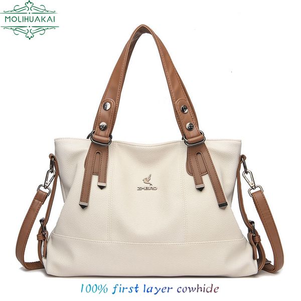 

evening bags brands soft leather handbags for women vintage shoulder tote bag luxury designer ladies large capacity purse sac a main 230407