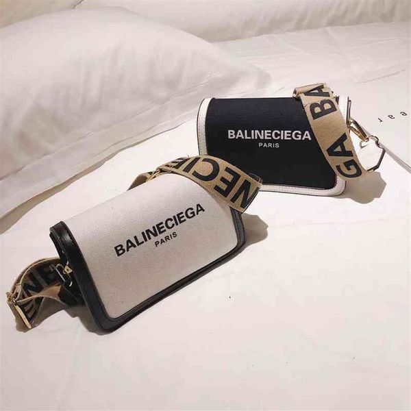

other handbag canvas letter printed small square bag women new fashion wide shoulder strap messenger single purses264k