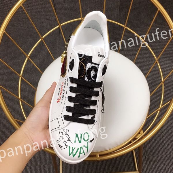 

2023 calfskin women sneakers shoes leather trainers famous comfort outdoor trainers men's casual walking, Black