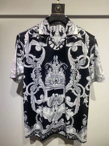 

mens designer shirts brand clothing men shorts sleeve dress shirt hip hop style cotton 104119, White;black